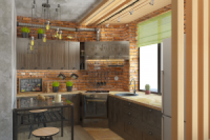 Кухня в стиле лофт