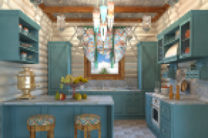 Кухня в деревянном доме