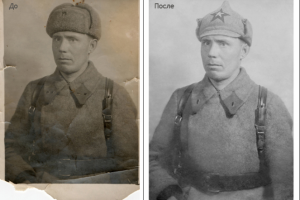 Ретушь старого снимка+фотомонтаж