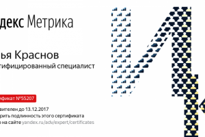 Сертификат Метрика