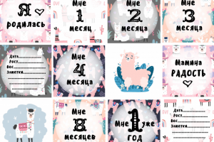 Карточки для фотосессий "Лама"