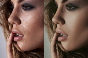 Глубокая ретушь кожи