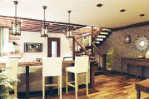 Гостиная с барной стойкой