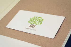 Логотип для вегетарианского кафе AV (Aumenti vim - сила еды).