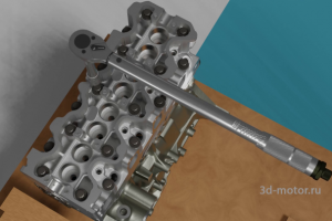 3D Анимация. Затяжка болтов ГБЦ