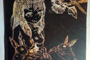 Гуро ,кролики и девушка