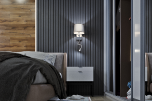 3D визуализация спальной комнаты