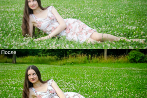 Девушка в траве