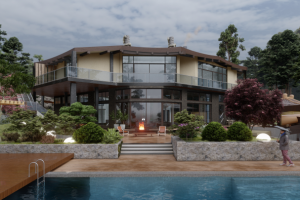 Большой частный дом в стилистике корейского ханока(диплом)