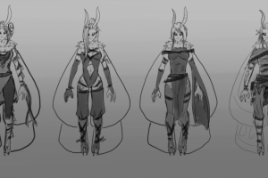 Скетчи концептов персонажей (ж)