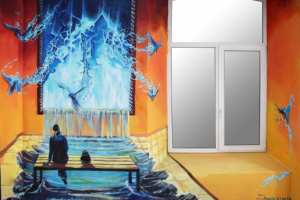 Объёмная роспись стен граффити реалистичная