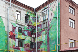 Роспись на фасаде зданий