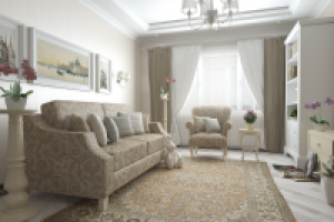 Neoclassical apartment livingroom