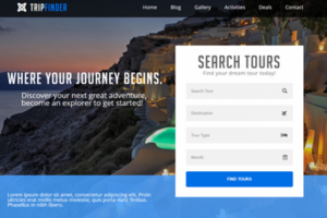 Landing page для турагентства Тripfinder