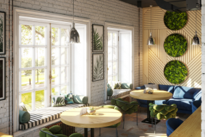 Дизайн и визуализации интерьера кофейни