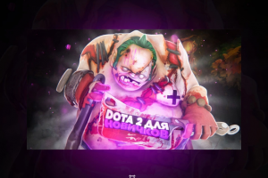 Баннер на видео для YouTube канала по компьютерной игре DOTA2