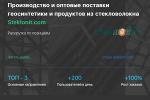 Кейс продвижения завода STEKLONIT.COM