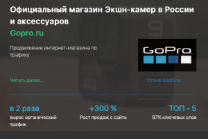 Кейс продвижения интернет-магазина видеотехники Gopro.ru