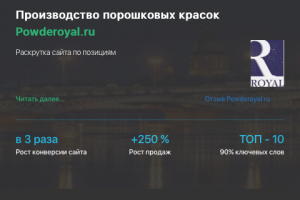 Кейс продвижения производства порошковых красок Powderoyal.ru