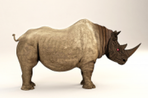 3d носорог для рекламы шин кама