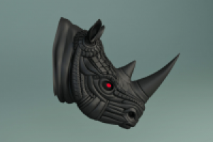 3д модель "голова носорога"