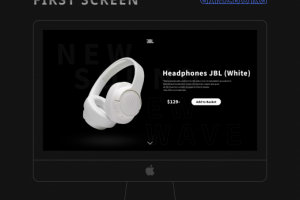 JBL — эффектный первый экран для презентации новых наушников.