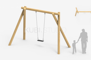 Качель в эко стиле из бревен