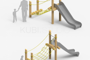 Горка с подвесным мостом