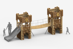 Детская крепость с подвесным мостом