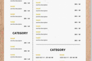 Дизайн меню ресторана