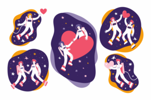 Серия иллюстраций "Космическая любовь"