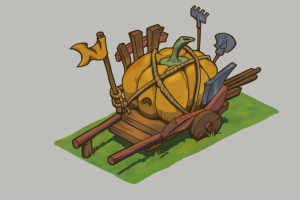 Pumpkin on the carriage