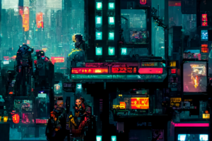 Пиксель-арт в стиле КиберПанк.