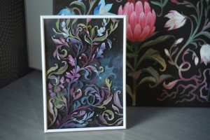 Роспись маслом по стеклу.