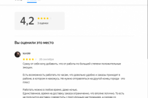 Написание отзыва на сайте
