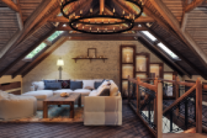 3d-интерьер Мансарды