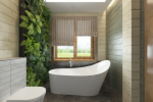 ванная в деревянном доме