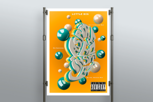 Обложка с абстрактным объемным текстом