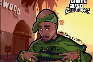 Обложка трека 2Pac, стиль GTA
