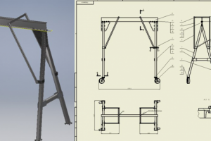 Портальный кран разборного типа груз-сть до 2-х тонн.