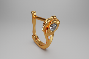 Серьга "Бутон розы"