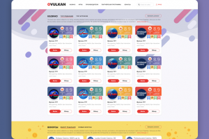 Ovulkan — дизайн каталога казино Vulkan
