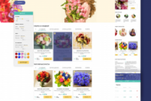 Большие цветы - адаптивный дизайн сайта.
