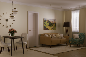 Кухня-гостиная в городской квартире