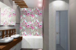 Ванная в пионах