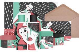 Иллюстрация упаковки для серии косметики