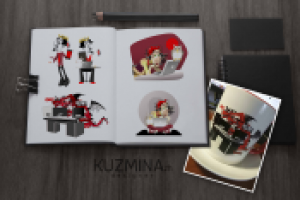 разработка иллюстраций на сувенирную продукцию