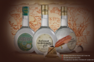 Дизайн водочной этикетки «Любимый графинчикъ»