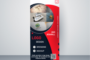 Дизайн баннера с мокапом.