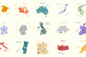 Набор векторных карт.